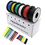 Fermerry 30AWG Silicone Wire Electric Wire 30 Gauge Electronic Tinned Copper Hook up Wire 6 Colors 10Ft Each