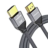 Zoegate 8K 60Hz HDMI Cable 6.6FT, 48Gbps 7680P Ultra High Speed HDMI 2.1 Cord Cable HDMI 2.0/4K 120Hz 8K@60Hz Compatible with Fire TV/Roku TV/Playstation 5/PS5/Xbox/Samsung/Sony/LG