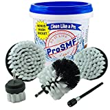ProSMF Drill Brush - Car Detailing Kit for - Tires - Wheel Brush - Rims - Glass - Carpet - Leather - Fabric - Cleaning Supplies - Car Mats - Car Accessories - Automotive Soft White Bristles