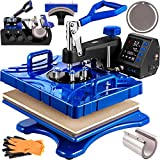 VEVOR Heat Press 12X15 Inch 6 in 1 Heat Press Machine 800W Heat Press Machine for T-Shirts Sublimation Printer Transfer with Accurate Large Screen Display Dual-Tube Heating for DIY T-Shirts Cap Mugs