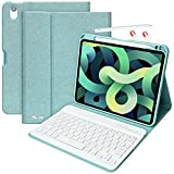 iPad Keyboard Case 10.9 for iPad Air 5th Gen 2022,iPad Air 4th Gen 2020,iPad Pro 11 2018 with Detachable Wireless Bluetooth Keyboard case with Pencil Holder(Sky Blue)