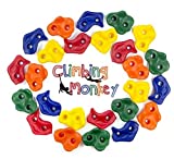 Climbing Monkey Climbing Holds -- 25 Rock Climbing Holds - Premium HD Mounting Hardware Included -- Climbing Rocks for DIY Rock Climbing Wall