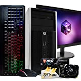 HP Gaming PC Computer, Quad-Core Intel i5, NVIDIA GeForce GT 730 2GB, 8GB DDR3 RAM, 512GB SSD, WiFi, Windows 10, 24 Inch Monitor, Gaming Keyboard and Mouse (Renewed)