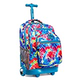 J World New York Sundance Rolling Backpack Roller Bookbag, Tie Dye, One Size
