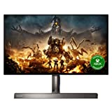 Philips Computer Monitors Momentum 279M1RV 27' 4K HDR Gaming Monitor with Nano IPS, 144Hz, 1 ms, NVIDIA G-SYNC Compatible, Ambiglow, 4Yr Advance Replacement, Black/Silver, Height-Adjustable
