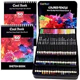 72 Professional Colored Pencils, Artist Pencils Set with 2 x 50 Page Drawing Pad(A4), Premium Artist Soft Series Lead with Vibrant Colors for Sketching, Shading & Coloring in Tin Box