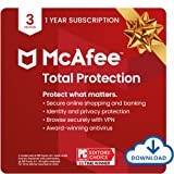 McAfee Total Protection 2022 | 3 Device | Antivirus Internet Security Software | VPN, Password Manager, Dark Web Monitoring | 1 Year Subscription | Download Code