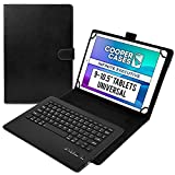 Cooper Infinite Executive Keyboard Case for 9, 9.7, 10, 10.1, 10.2, 10.5' Tablets | Leather Folio Cover & Bluetooth Wireless Keyboard with Hotkeys