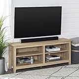 Walker Edison Wren Classic 4 Cubby TV Stand for TVs up to 65 Inches, 58 Inch, Natural