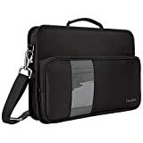 Targus Work-In Case Business Laptop Shoulder Bag for Macbook/Notebook Compact Design with Front Pocket, Carrying Shoulder Strap, Protective Sleeve for 11.6-Inch Laptop, Black (TKC001)