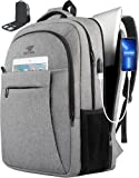 TOTWO Travel Laptop Backpack, 17 Inch Laptop Backpack, Durable Large TSA Approved Backpack with Laptop Compartment, Business Computer Backpack with USB Port College Backpack Gifts for Women Men, Grey