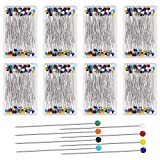800pcs Sewing Pins for Fabric - Cuttte 8 Boxes Straight Pins with Colored Ball Glass Heads, 1.5inch Long, Quilting Pins for Sewing, Fabric Pins for Crafts Dressmaker DIY Decoration, Multicolor