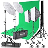 NEEWER Photography Lighting kit with Backdrops, 8.5ftx10ft Backdrop Stand, 800W Equivalent 5500K Umbrella Softbox Continuous Lighting, Photo Studio Equipment for Portrait Product Photo Shoot