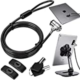 AboveTEK Laptop Lock, Tablet Lock Security Cable, 2 Keys Durable Steel iPad Locking Kit w/Adhesive Anchors, Anti Theft Hardware Protection for iPhone Mobile Notebook Computer Monitor Mac Book Laptop