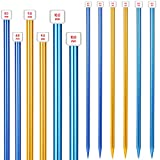 6 Pieces/ 3 Pairs Aluminum Straight Knitting Needles Set, 8 mm, 9 mm and 10 mm,14 Inch Single Point Knitting Needles, Color Extra Long Straight Sweater Needles for DIY Knitting Projects