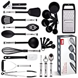 Kitchen Utensils Set, Cooking Utensils Set, Non Stick and Heat Resistant Kitchen Gadgets, 24 Pcs Nylon and Stainless Steel Kitchen Utensil Set New Home Essentials, Pots and Pans Kitchen Accessories