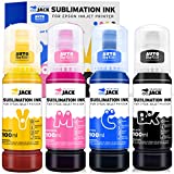 Printers Jack 4x100ml Sublimation Ink Auto Refill for Epson EcoTank Supertank Printers ET-2720 ET-4700 ET-2760 ET-3760 ET-4760 ET-2700 ET-2750 ET-4750 L3110 L3150 /Upgrade Version/Free ICC Printing