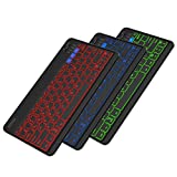 Arteck HB220B Universal Backlit 7-Colors & Adjustable Brightness Multi-Device Slim Portable Wireless Bluetooth 3.0 Keyboard for iOS, Android, Windows Tablet PC Smartphone Built in Rechargeable Battery