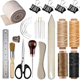 Bookbinding Kits, VENCINK Bookbinding Supplies Hand Book Binding Starter Tools Kit with Genuine Bone Folder Creaser, Paper Awl, Large-eye Needles, Waxed Thread, Binding Ribbon, Glue Brush, Steel Ruler