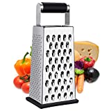 Cheese Grater, Box Grater for Cheese Stainless steel Vegetable Slicer Food Shredder 4-Sided Convenience Gadgets for kitchen