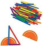hand2mind AngLegs Geometry Set with 2 Protractors, Explore Angles, Shapes, and Geometry, Triangle Geometry, Math Manipulatives, Shape Geometry, Geometry Resource, Montessori Math (Sets of 72)