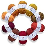 Studio Sam Acrylic Yarn Set. Ten Large 50g Skeins. Total 1030 Yards. for All Knitting, Crochet and Craft Projects. (Autumn Collection)