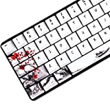MOLGRIA Keycaps 71 Set for Gaming Mechanical Keyboard, Custom PBT OEM Profile Key caps Japanese Style with Keycap Puller for Cherry MX 71/61 60 Percent Keyboard(Plum Blossom)