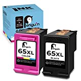 Penguin Remanufactured Printer Ink Cartridge Replacement for HP 65XL ,65 XL Used for Hp AMP 100 120 125 130 Deskjet 2622 2624 2652 3732 3752 Envy 5020 5030 (1 Black,1 Color) Combo Pack