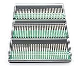 Lawei 90 pcs Diamond Burrs Bits Drill - Head Diameter 1 mm 30 pcs, 2 mm 30 pcs, 3 mm 30 pcs Glass Gemstone Metal for Power Drill Parts Accessories