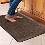 WISELIFE Kitchen Mat Cushioned Anti Fatigue Floor Mat,17.3'x28', Thick Non Slip Waterproof Kitchen Rugs and Mats,Heavy Duty Foam Standing Mat for Kitchen,Floor,Home,Office,Desk,Sink,Laundry, Brown