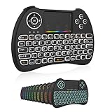 Mini Wireless Keyboard,H9 Mini Keyboard with Touchpad,Colorful Backlit Wireless Mini Keyboard,Mini Rechargeable Handheld Remote Keyboard for PC,Raspberry Pi 4, Android TV Box,KODI,Windows 7 8 10