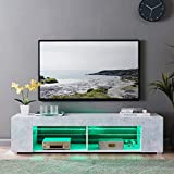 Generic Entertainment Center LED TV Stand for 65 inch TV Modern Television Stands 57 INCH TV Console Table TV Stands for Living Room TV Stand with LED,White