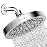 SparkPod Shower Head - High Pressure Rain - Luxury Modern Look - No Hassle Tool-less 1-Min Installation - The Perfect Adjustable Replacement For Your Bathroom Shower Heads (Luxury Polished Chrome)