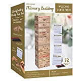 Wedding Guest Book Alternative, 72 PCS Wooden Block Guest Book for Wedding Sign in, Reception, Baby Shower, Guestbook for Wedding, Unique Wedding Book w 4 Paper Signs and 4 Color Signing Pens