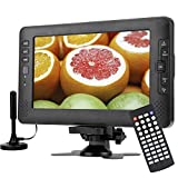 GJY Jexiop 9' Portable TV with Antenna for Watching ATSC Digital TV in USA,Canada,Mexico, Rechargeable Battery Operated TV,Support USB Port/AV in
