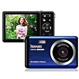 Digital Camera for Photography, Rechargeable 20MP Point and Shoot Camera with 2.8' LCD 8X Digital Zoom for Kids Teens Elders（Blue）