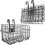 Folding Rear Bike Basket Detchable Front Bike Basket Rust Proof Wire Mesh Rear Bicycle Basket Mountain Bike Frame Basket Fold-Up Bike Cargo Rack