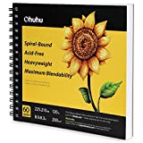 Marker Pads Art Sketchbook, Ohuhu 8.9'x8.3' Portable Square Size, 120 LB/200 GSM Drawing Papers, 60 Sheets/120 Pages, Spiral Bound Sketch Book for Alcohol Markers Back to School Supplies