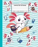 Cute Axolotl Aquatic Pattern Composition Notebook: Design for Students, 7.5x9.25' 120 Pages Wide Ruled, Blank Lined