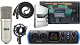PreSonus Studio 24c 2x2 USB Type-C Audio/MIDI Interface and Studio One Artist Software kit with Condenser Microphone Shockmount, and XLR Cable