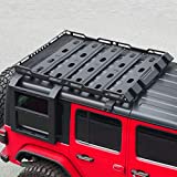 BoardRoad Roof Rack Cargo Basket with Double Ladders 300LB Capacity Fits 2007-2017 Wrangler / 2018 Wrangler JK (No Drill)- Two Packages