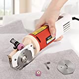 CGOLDENWALL Electric Rotary Fabric Cutter, Multi-layer Electric Fabric Scissors, 0.86' Cutting Thickness, for Cloth Fabric Leather and Carpet, with Replacement Blades, Sharpening Stones and more, 110V