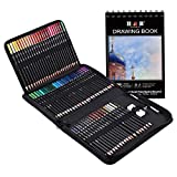 76 Colored Pencils & Sketchbook Drawing Kit, Artist Coloring Supplies for Adults Kids Beginner -Sketching Blending丨Soft Oil Base Core, H & B Professional Coloured Set with Case Sharpener Art Paper