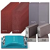 Sandpaper 65Pcs, Sand Paper, Sandpaper Assortment 80-600Grit, Assorted Sandpaper for Wood, 40/80/120/160 Sanding Sponges, Sanding Handle, Heavy Grit Sandpaper Sheets for Metal, Wet and Dry Sanding