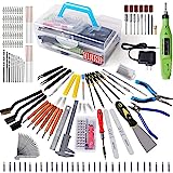 HIJIRH 165 Pcs Pro Grade 3D Printing Tool Kits 3D Printer Tool Kits,Diverse 3D Print Cleaning Kit & Electric Polishing Machine,Including Tool Box,for Remove/Trim and Finish 3D Print (Multi-Purpose)