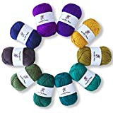 Studio Sam Acrylic Yarn Set. Ten Large 50g Skeins. Total 1030 Yards. for All Knitting, Crochet and Craft Projects. (Midnight Collection)