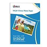 Uinkit 100 Sheets Heavyweight Thick Glossy Photo Paper 8x11.5 Inkjet 69lb 260Gsm DIY Greeting Card Placemat Craft Project Signage Christmas Poster 11.8Mil for Inkjet printer