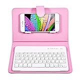 Universal 2 in 1 Wireless Bluetooth Keyboard Flip Case with Folio Stand and Detachable 3.0 Magnetic Bluetooth Keyboard,Durable, Shockproof,for 4.5-6.8inch iOS,Android and Windows Smart Phones