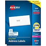Avery Printable Address Labels with Sure Feed, 1' x 2-5/8', White, 750 per Pack, 2 Packs, 1,500 Blank Mailing Labels (5260)