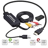 HDMI to RCA Converter, HDMI to RCA Cable, 1080P HDMI to AV Adapter Cable Supports NTSC for TV Stick, Roku, Chromecast, Apple TV, PC, Laptop, Xbox, HDTV, DVD Etc